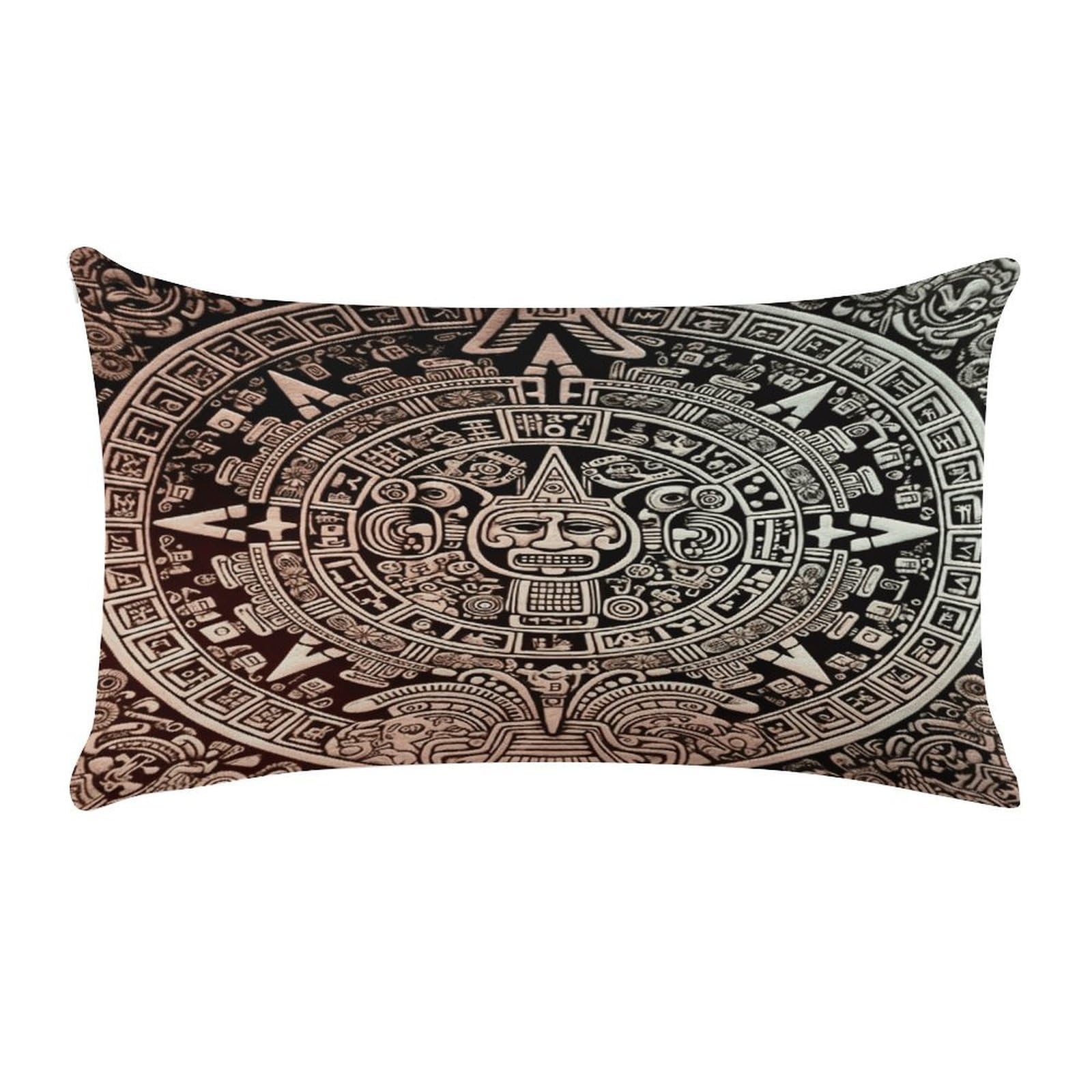 Funda de almohada rectangular maya en felpa de lujo con tejido premium resistente al desgaste