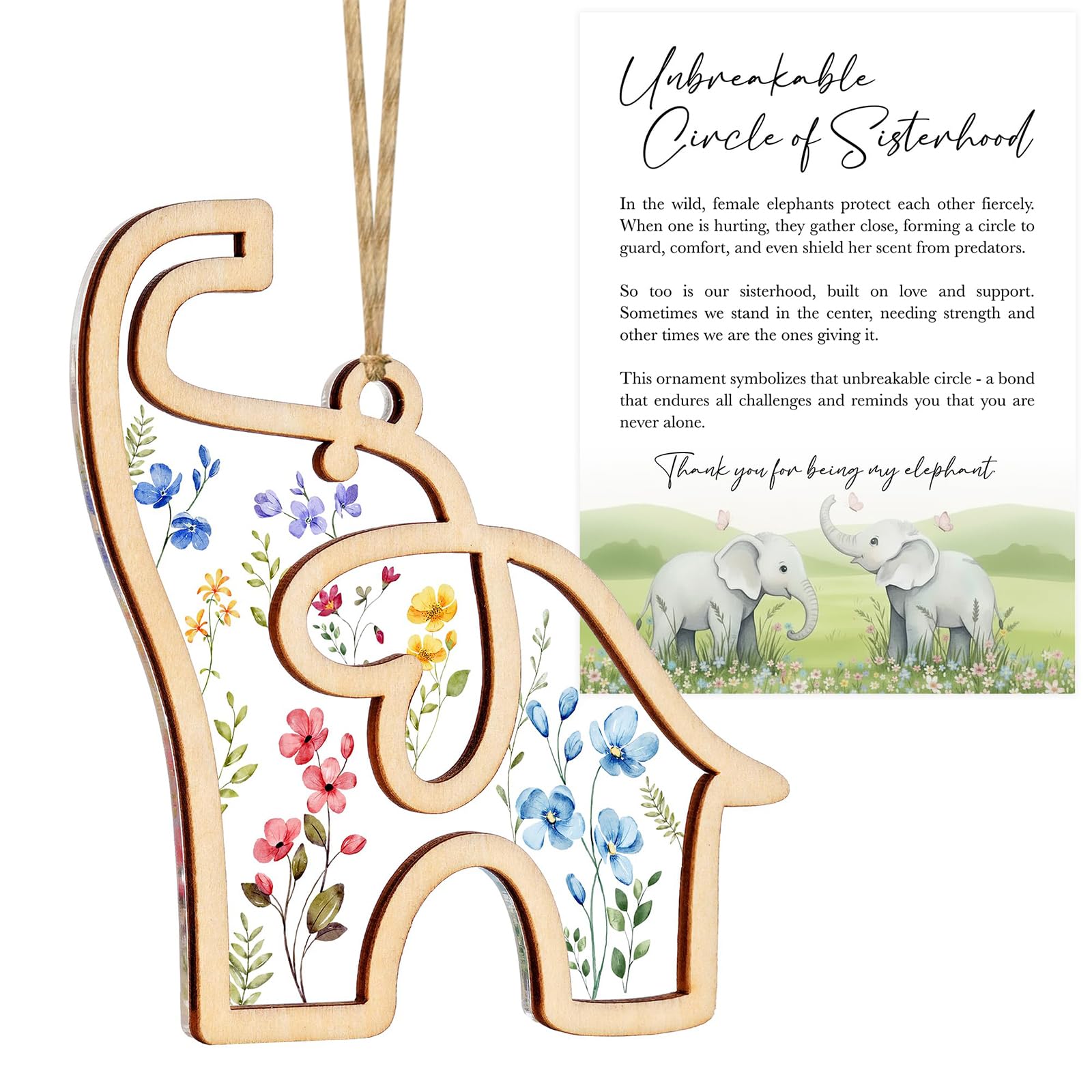 Friendship Gifts For Women Friendship Elephant Transparency Ornament With Story Card For Colleagues For Birthday Office Bedroom Accessories Decoration Easter Ornaments Keepsake Gift