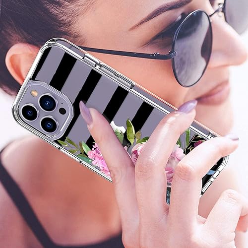 Miniatura 2 de LUHOURI Funda para iPhone 15 Pro Max con protector de pantalla - Funda duradera transparente - Diseños de moda para mujeres y niñas - Funda