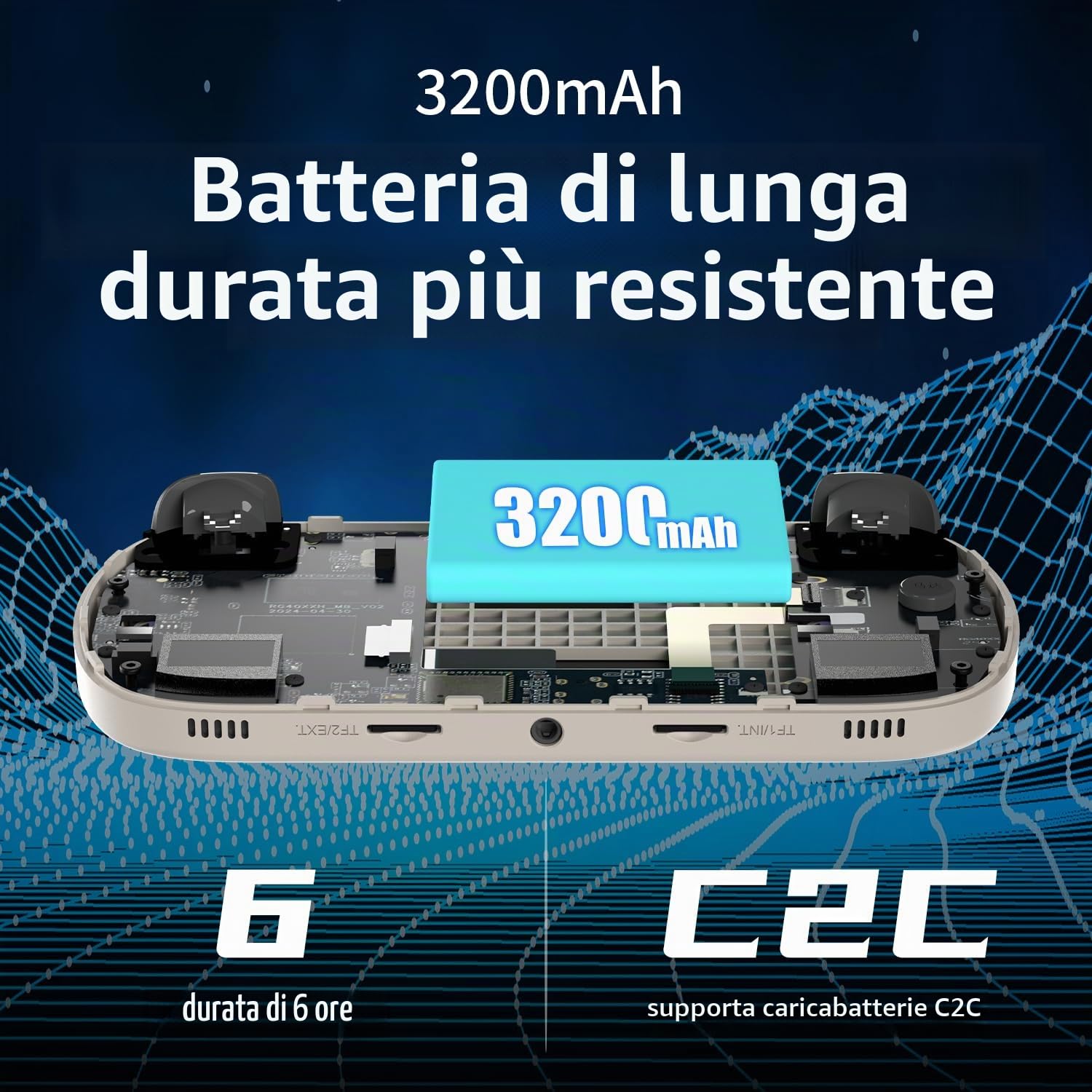 RG40XX H Console di gioco portatile retrò, Linux OS Built-in 64G TF Card Retro Videogiochi Console schermo IPS 4.0 pollici Lettore video tascabile portatile 5500+ giochi (grigio)