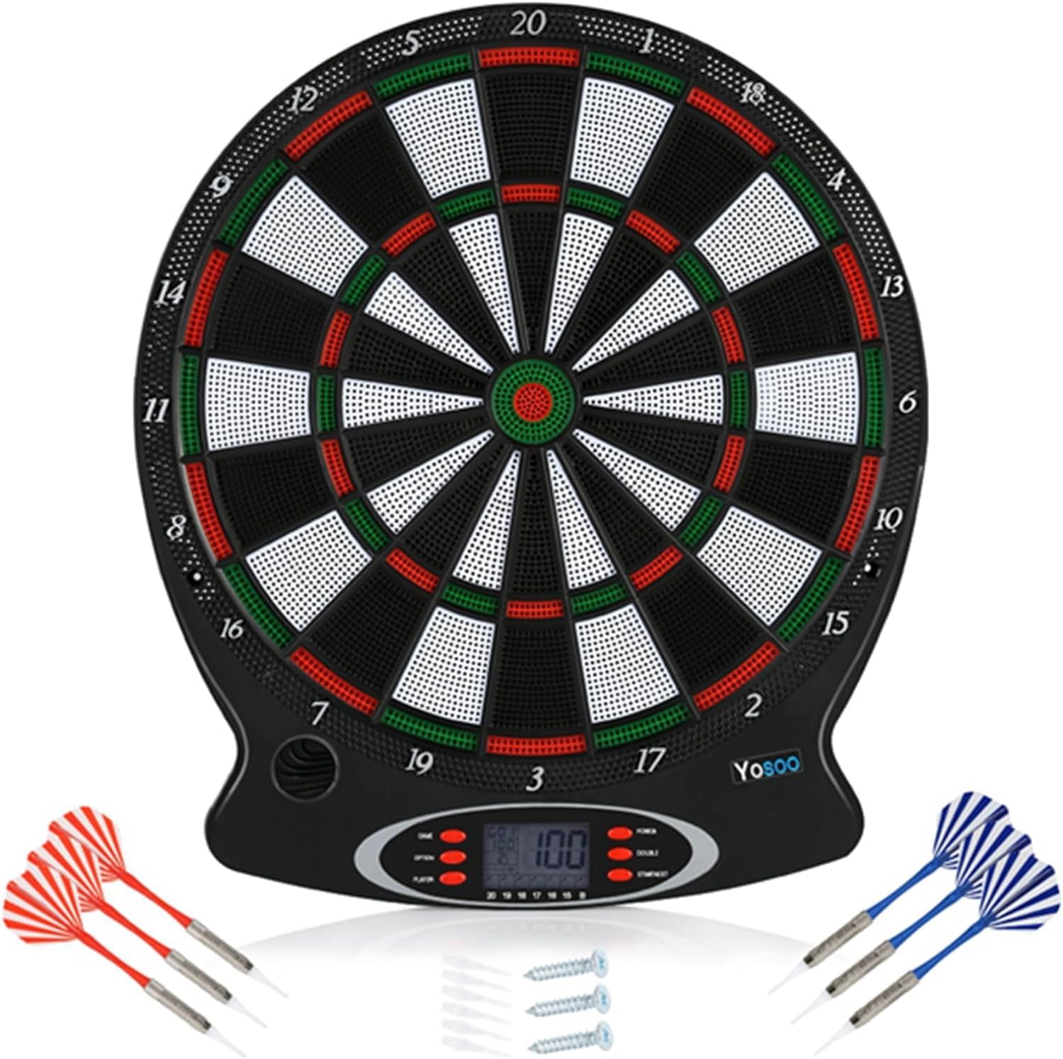 Juego de Diana Electrónica para Dardos, con Indicadores LED y Puntuación Digital y 6 Dardos para Dardos Electrónicos, Diana para Dardos