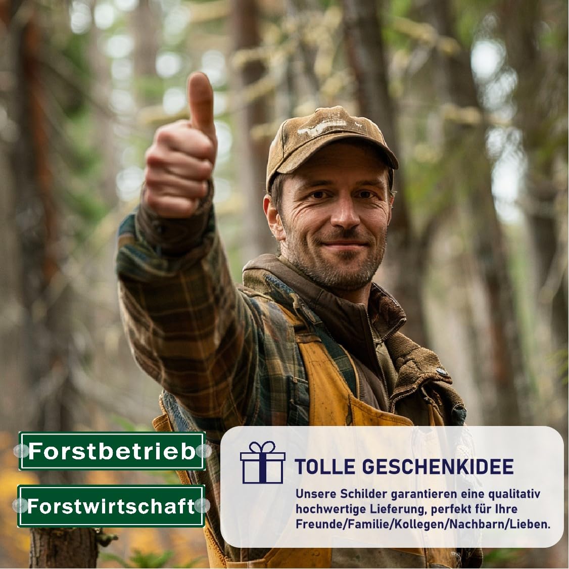 2er Set Saugnapf-Schild 'Forstbetrieb' – Acryl, 5x20 Cm, Für Auto-Windschutzscheibe