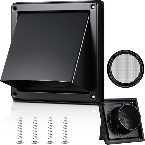 Gisafai Cubierta de Ventilación de Secadora de 4 Pulgadas para Exteriores con Pantalla de Acero Inoxidable, Cubierta de Ventilación de Escape de