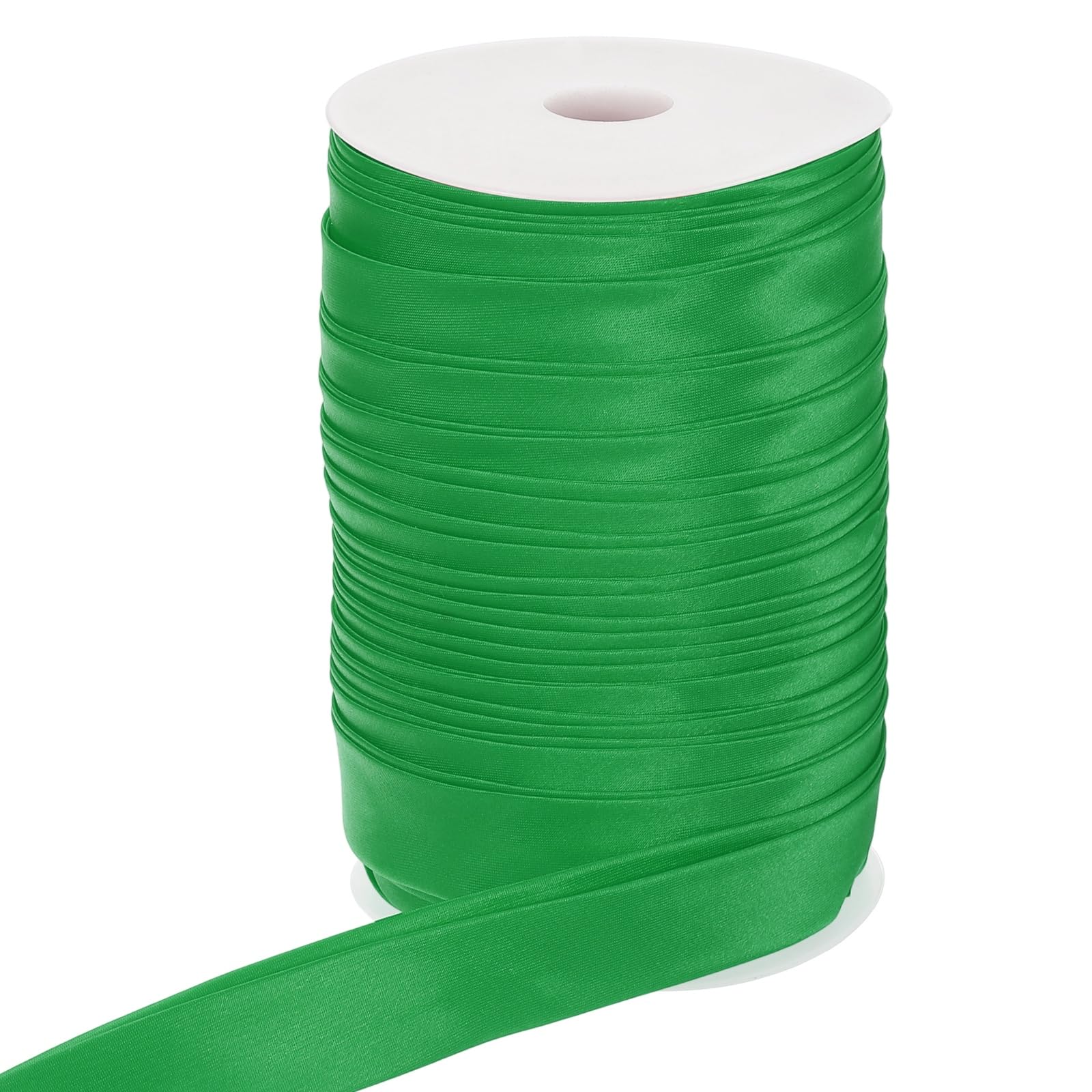 PATIKIL Double Fold Bias Tape, 1 Inch x 55 Yard Continuous Bias Binding Tape Satin Fabric for Sewing Quilting Seaming Hemming Piping Apparel Crafts, Green