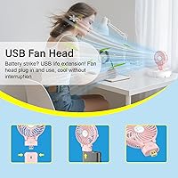 Vista 5 de HandFan Ventilador de mano personal de 10400 mAh, ventilador de mano de larga duración de 40 horas recargable, mini ventiladores de refrigeración
