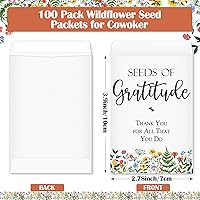 Vista 2 de Colarr Paquete de 100 paquetes de semillas de flores silvestres, autoadhesivos, paquetes de semillas de agradecimiento, bolsillos de almacenamiento