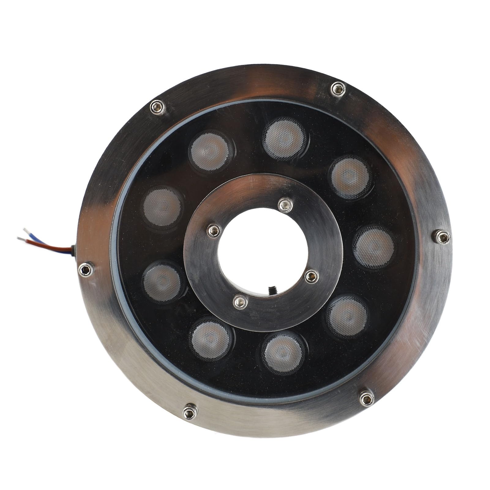 Luci subacquee, luci per stagno a LED, faretto subacqueo sommergibile ad alta luminosità in acciaio inossidabile per cascata di stagno (Bianco caldo 9W)