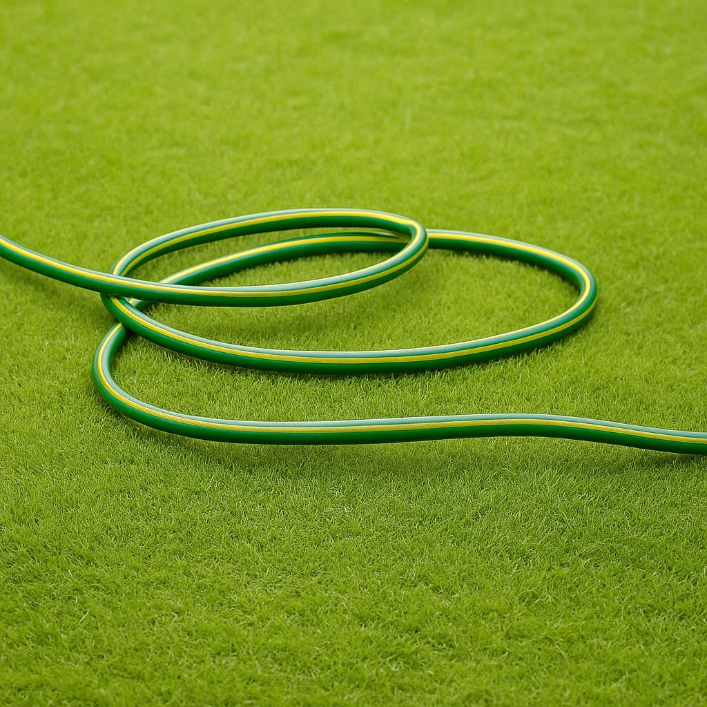 Manguera de riego para riego de 4 capas antialgas verde flexible retinado de goma de jardín (diámetro 1'' - 25 metros)