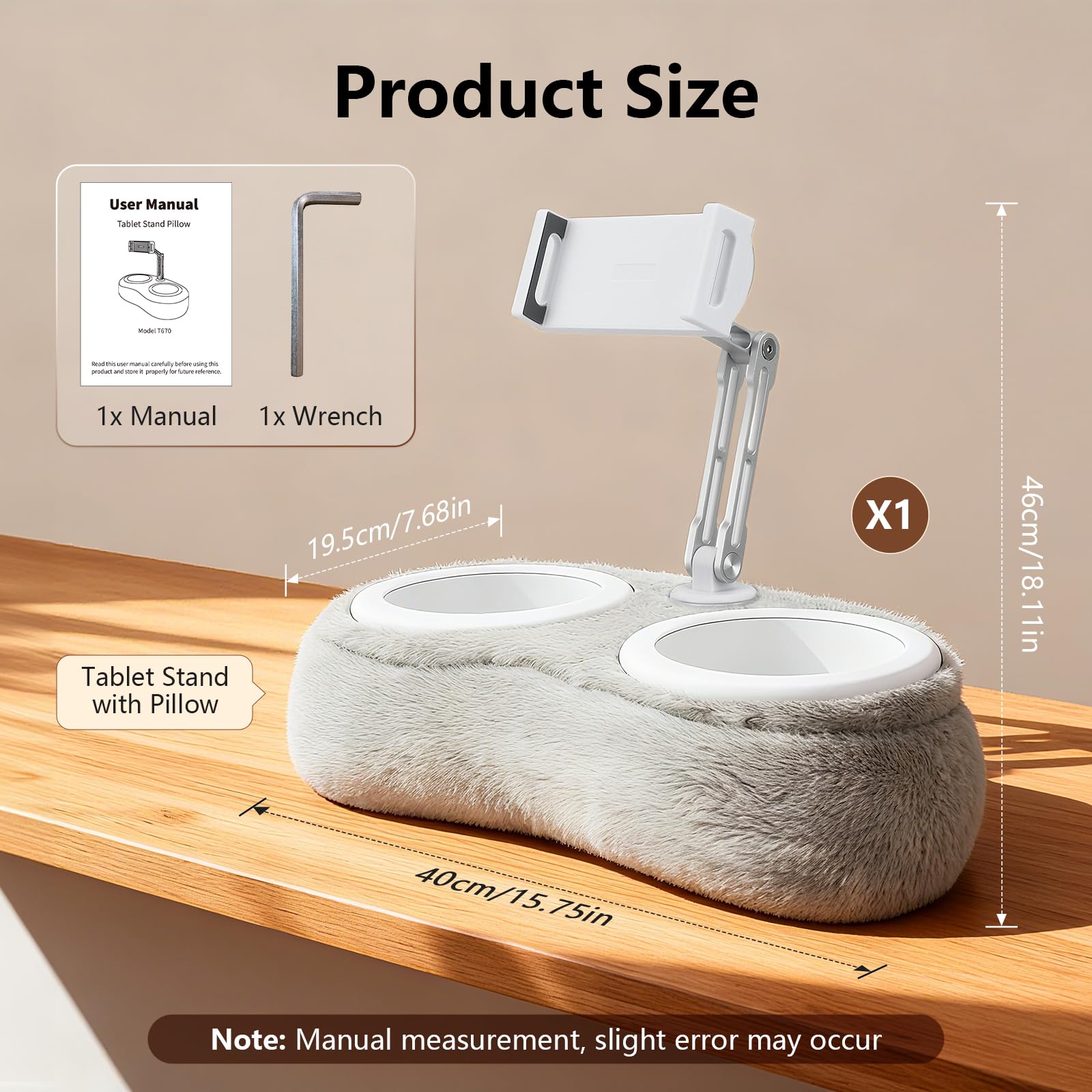 Supporto per tablet per tablet da 4 a 11 pollici, con 2 contenitori per snack, regolabile, pieghevole, accessorio per bambini, ideale per leggere a letto e guardare video