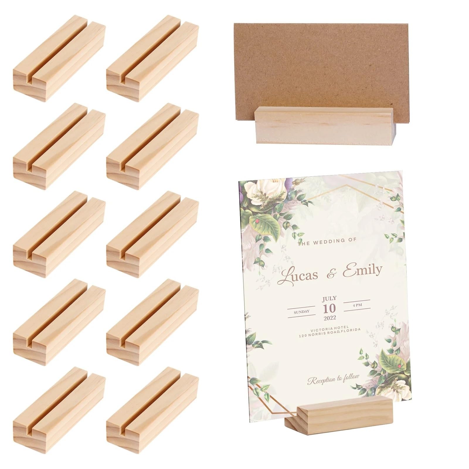 Tischkartenhalter aus Holz, 30 Stück, Tischkartenhalter, Tischnummernständer, Bildhalter, Schilderhalter für Hochzeitstisch, Namennummer, Bilder