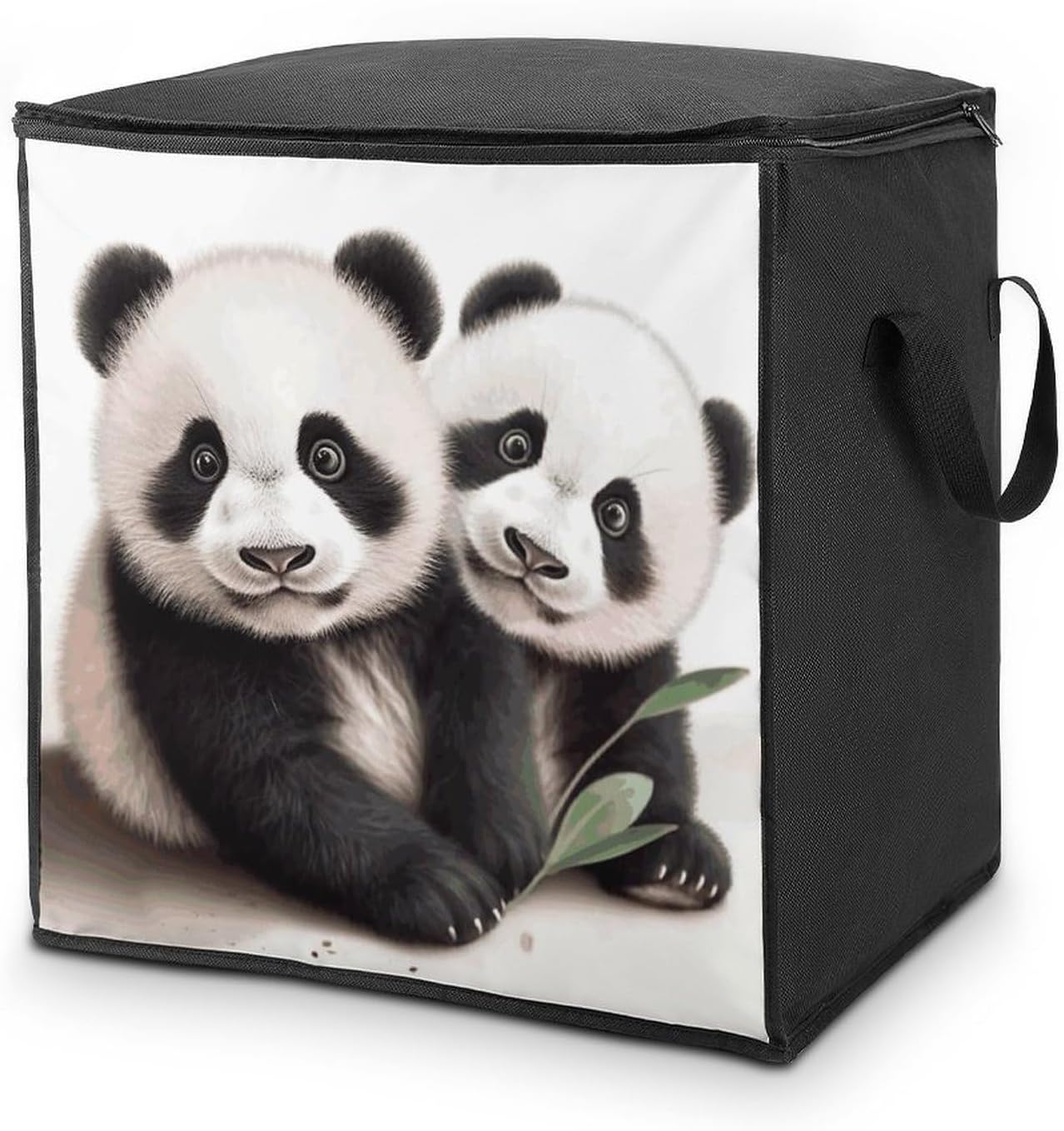 Pandas Storage Bags Moving Bags Storage Bins | Comforter Storage Bag Reinforced Handles & Zippers Foldable Closet Organizers and Storage for Blanket Pillow Clothes