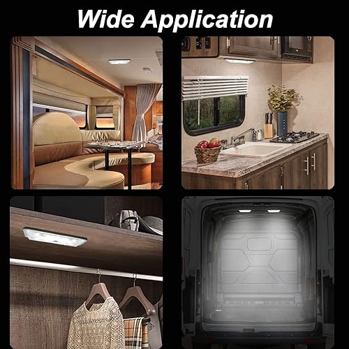 Miniatura 5 de DUNTUO Interruptor táctil luminoso de espacios grandes de 12 V24 V CC 7 W 700 lúmenes, luz interior LED de área de carga para RV, barco, cámper,