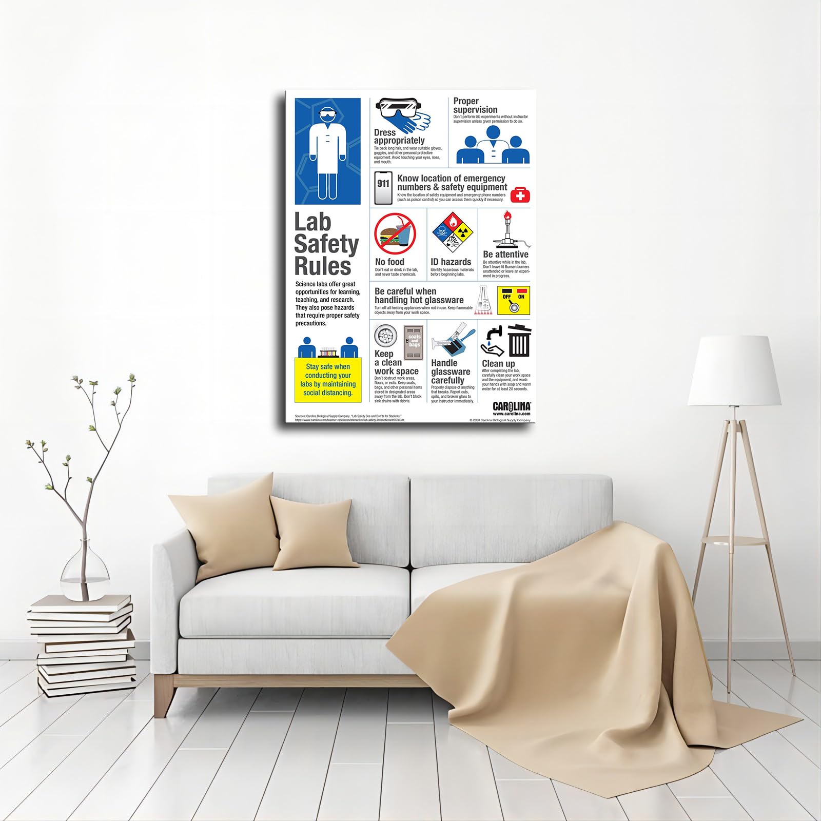 The Laboratory Poster Lab Science Safety Rules Classroom Posters Canvas Painting Posters And Prints Wall Art Pictures for Living Room Bedroom Decor (Unframed,08x12inch) - Image 2