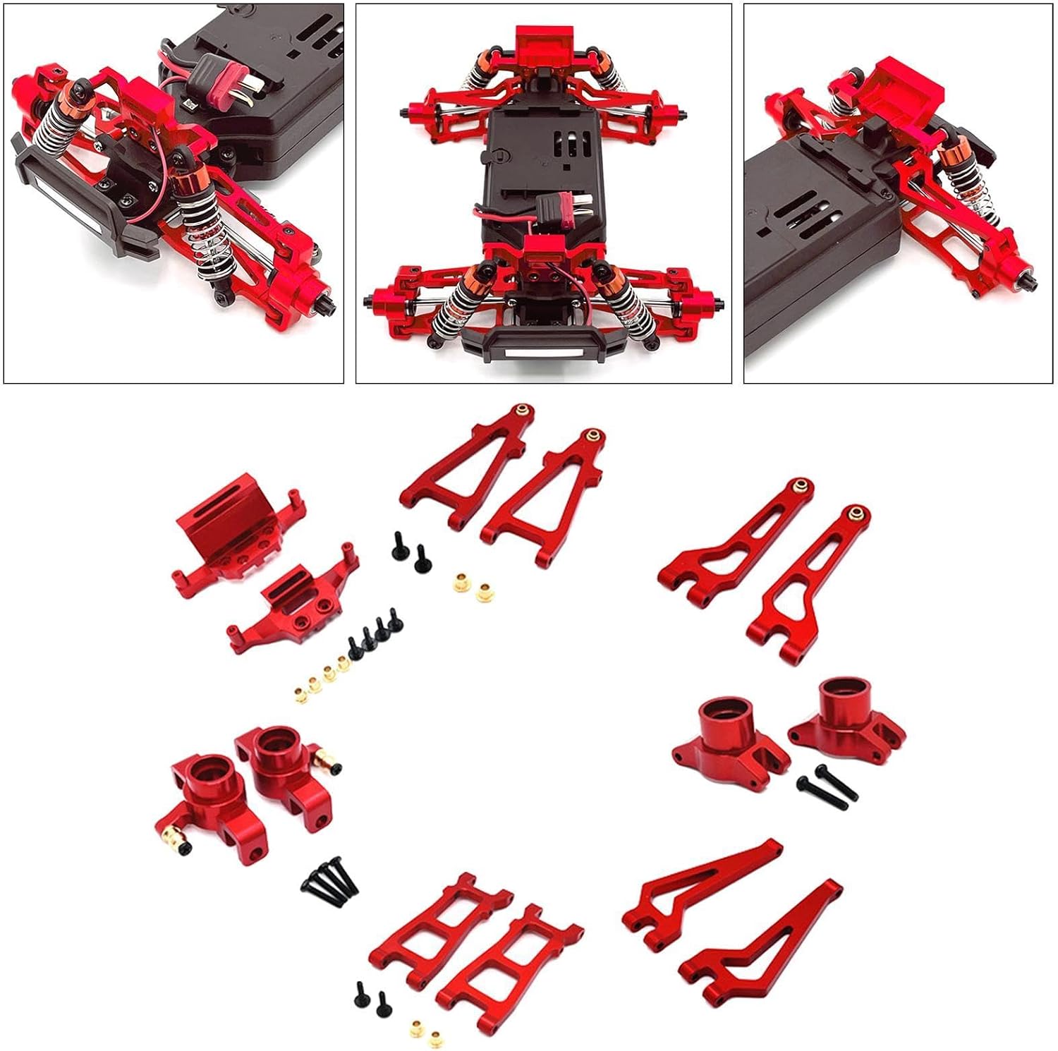 Menolana 1/20 Scale RC Truck Upgrade Kit for 20208 C8811 RC Car, Red, Lightweight Aluminum Alloy, Easy to Install, DIY Accessories, Spare Parts Replacements