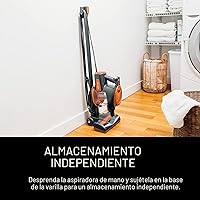 Vista 8 de Shark Rocket Aspiradora ultraligera sin bolsa con cable para limpieza de alfombras y suelos duros con dirección giratoria (HV301), gris/naranja