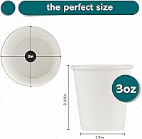Vista 6 de [Paquete de 100 tazas de café] Tazas de papel desechables de 3 onzas – Taza de café, baño, expreso, enjuague bucal