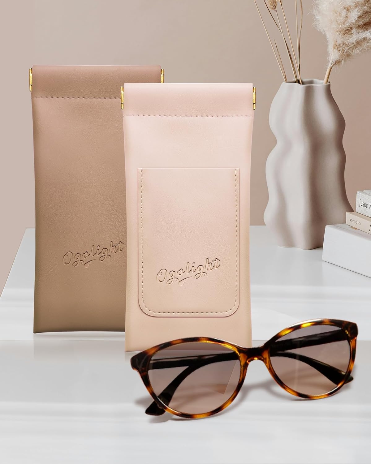 Eyeglass Cases Soft 2 Pack - Squeeze Top Anti Scratch Sunglasses Soft Case for Reading Glasses/Sunglasses Storage. - Image 7