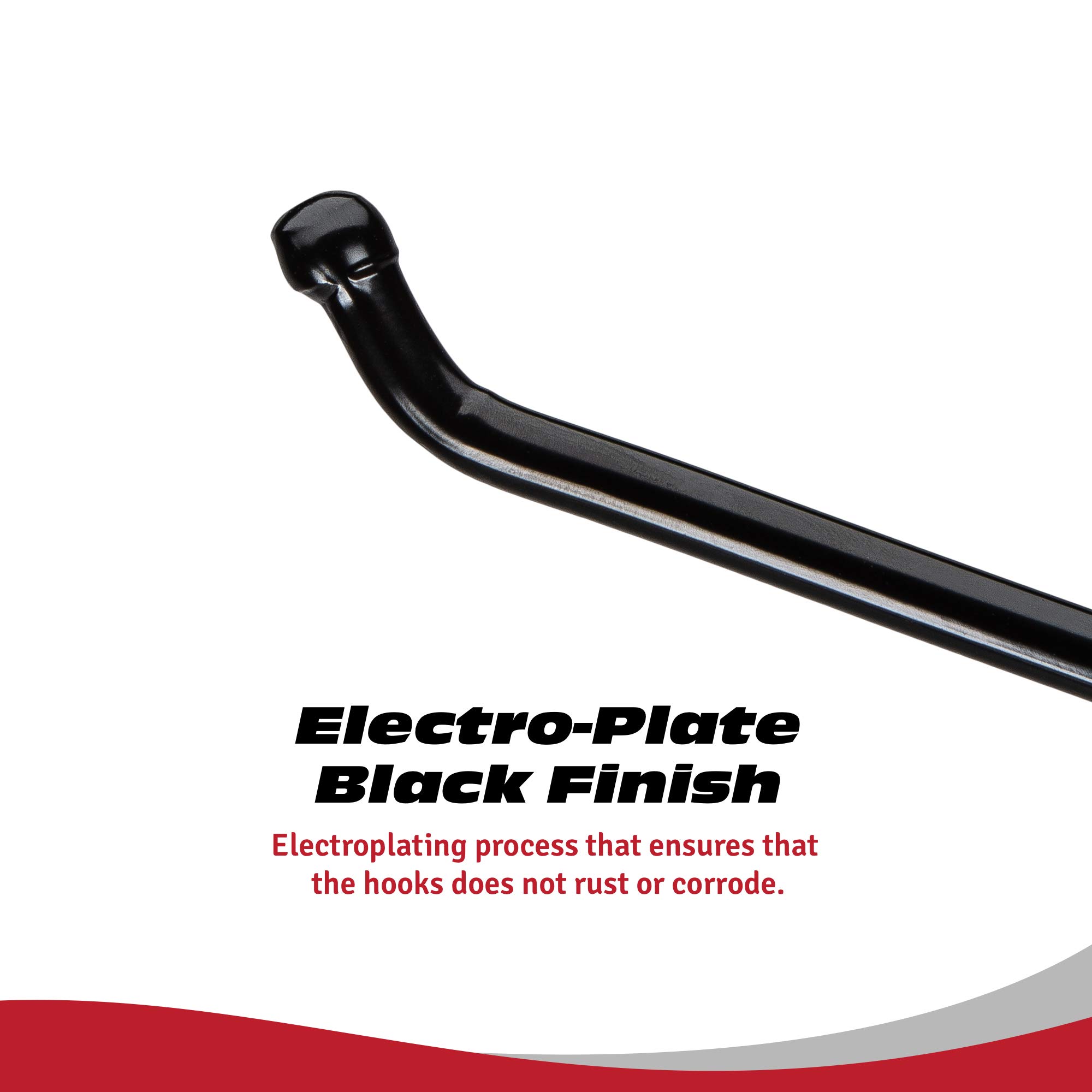 Presa Ganci resistenti in acciaio nero per scaffalature, 25,4 cm, confezione da 50