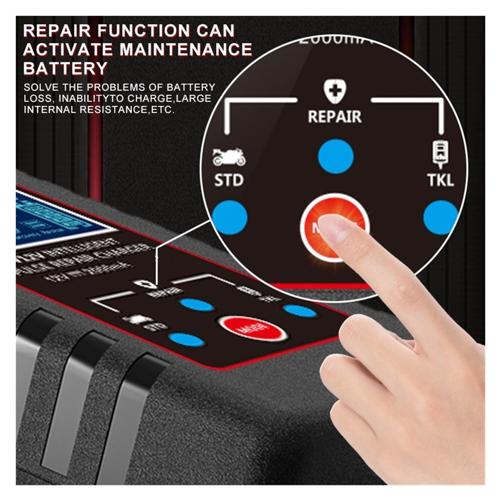 Cargador De Batería Coche 12V 6V 2A, Plomo Y Ácido Completamente Automático Digital, Reparación Pulso For Motocicleta, Juguete For Niños Potente Carga Rápida