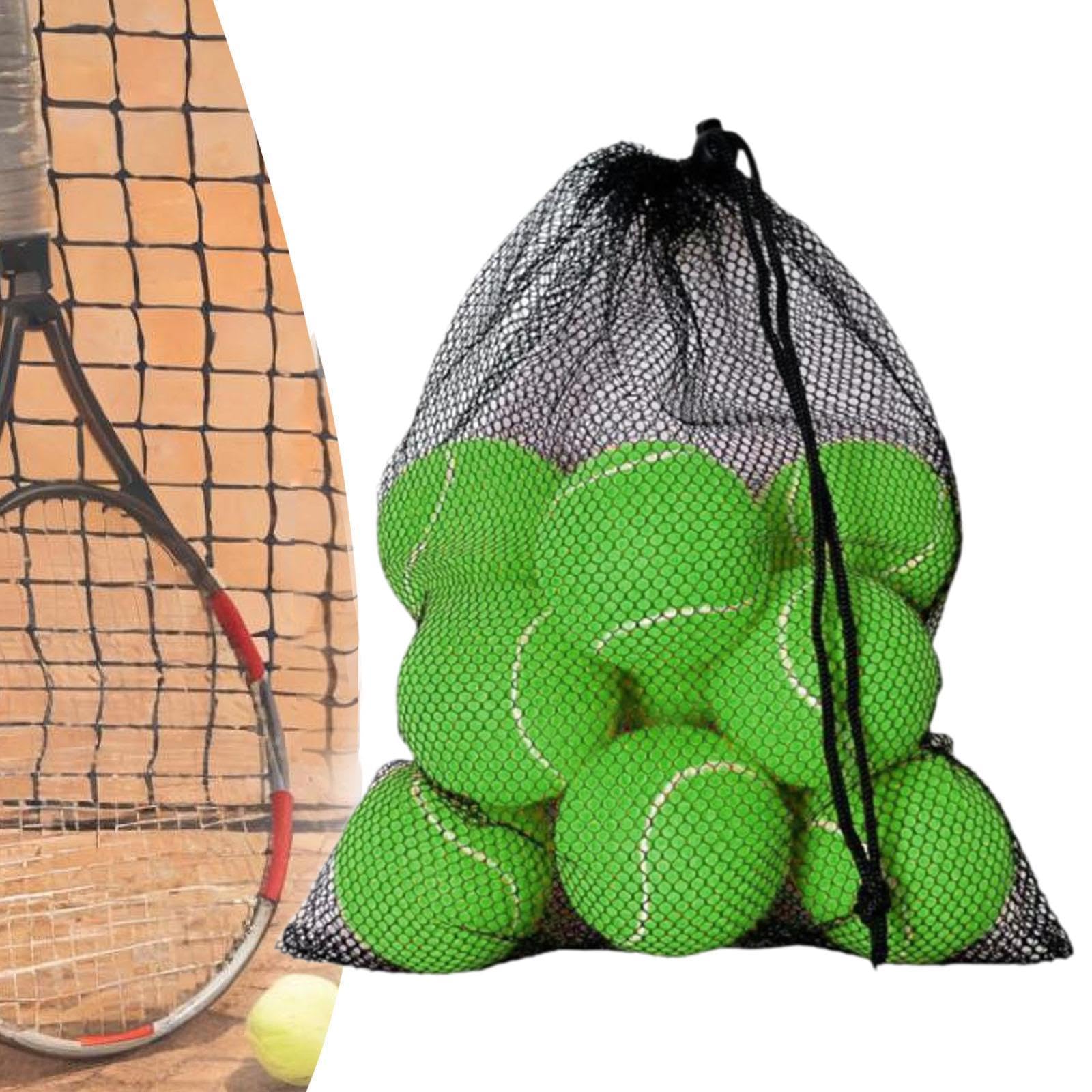 12 Pelotas Tennis Pelotas Práctica Entrenamiento Juego Resistente Material Goma Felt con Bolsa Uso Portátil Adecuado para Niños Adultos Ejercicio Al a, Verde