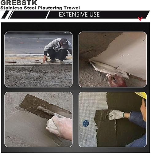 Miniatura 7 de GREBSTK Paleta para paneles de yeso de acero inoxidable Paleta de enlucido de hormigón Herramienta de yeso Herramientas de cemento Herramientas de