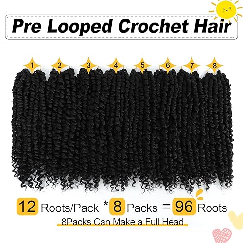Miniatura 3 de Cabello Passion Twist de 12 pulgadas 8 paquetes cabello de ganchillo pretrenzado para mujeres negras cabello de ganchillo rizado Passion Twist