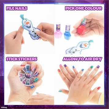 Disney Frozen Nail Polish Set, 15-Piece Peel-Off with Toe Spacers