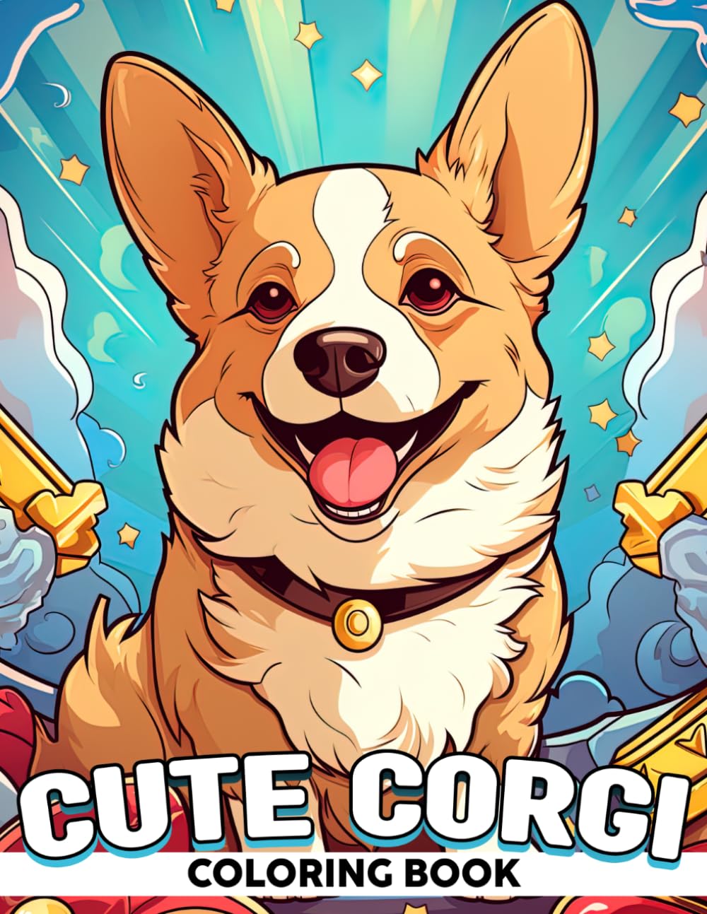 Cute Corgi Coloring Book: Chubby Puppy Kingdom Coloring pages featuring Aesthetic Puppy Portraits and Whimsical Dog Lover Illustrations for Everyone seeking Mindful Stillness