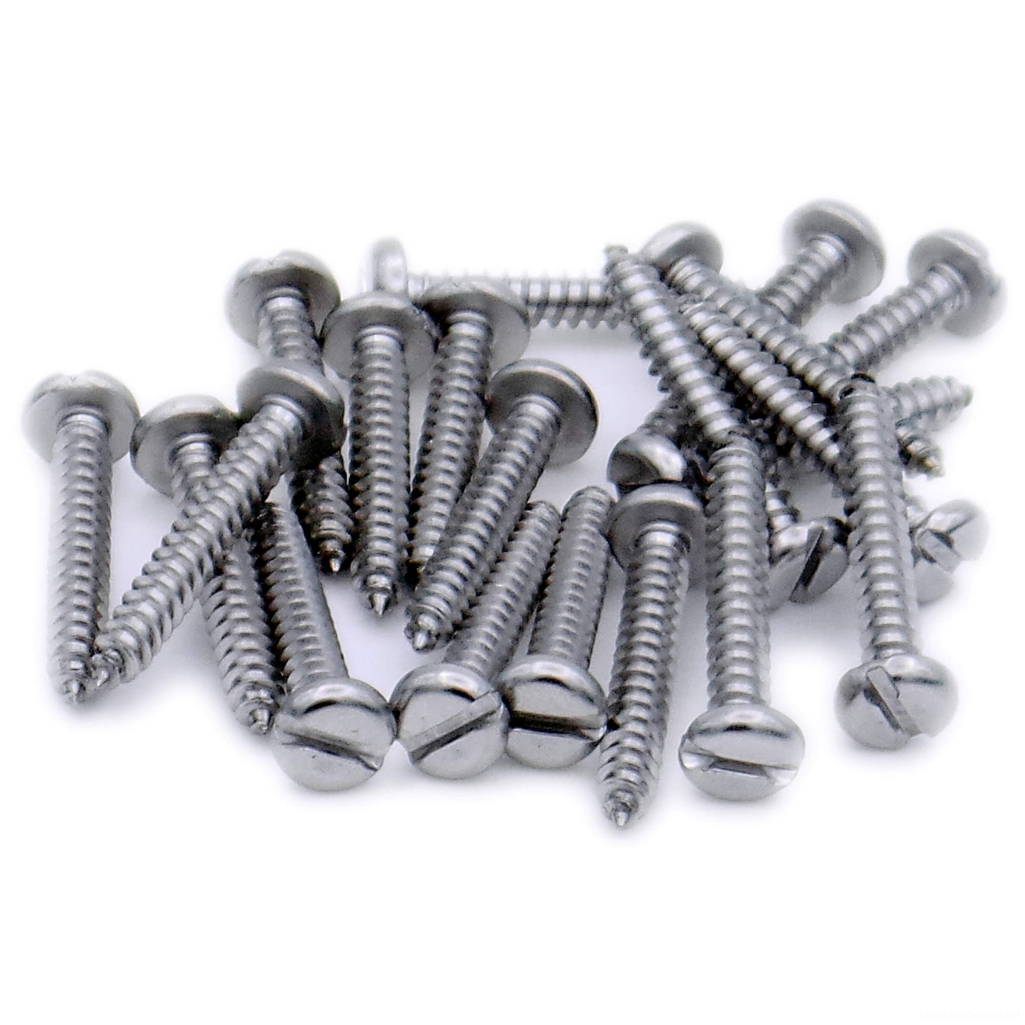 Singularity Supplies No.4 X 0.25 (2.9Mm X 6.5Mm) Slot Pan Self-Tapping Screw - Stainless Steel (A2) (Pack Of 20)