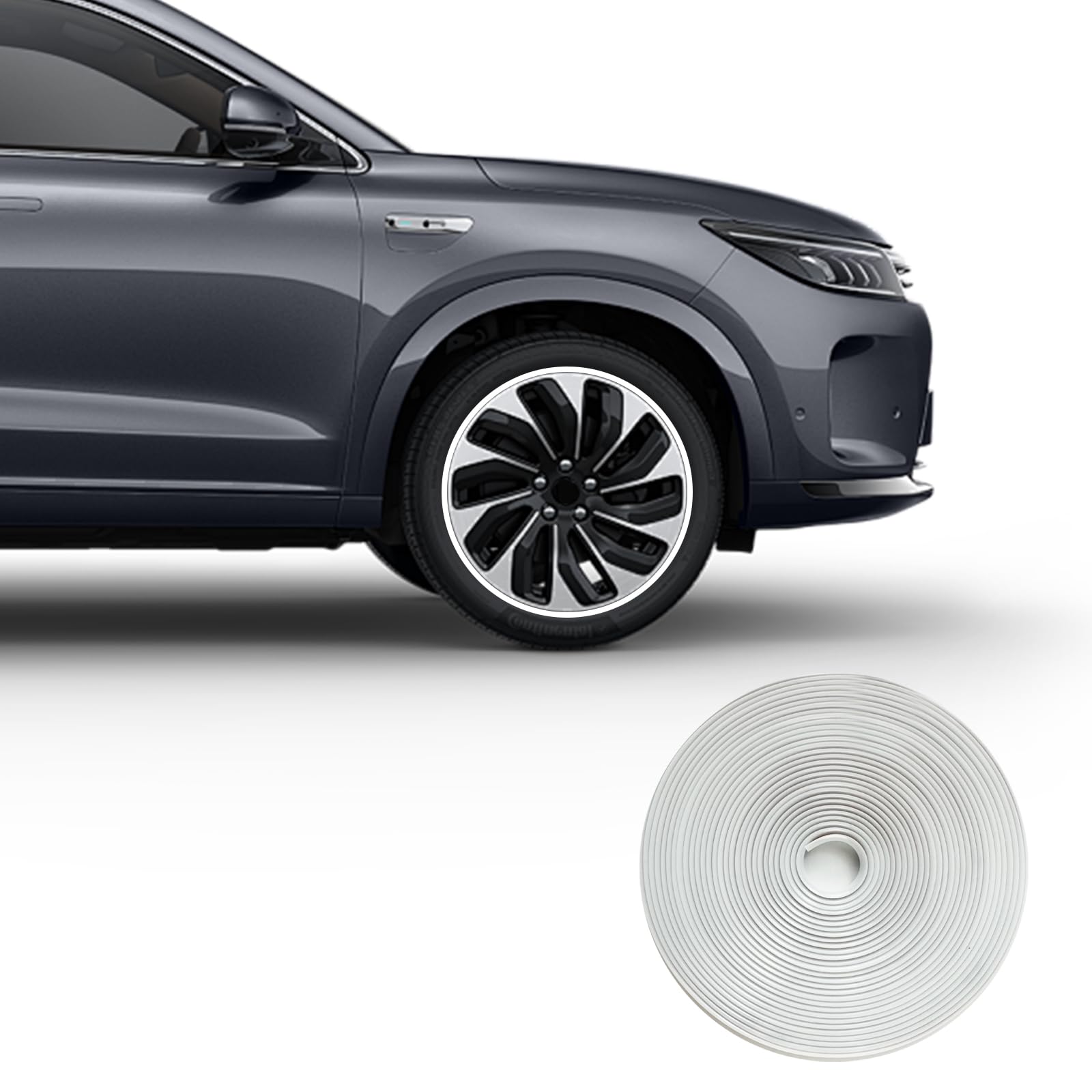 Rim Protectors for Alloy Wheels - Self-Adhesive Car Wheel Protection Ring, 8m/Roll Car Alloy Wheel Protector Strips, Fashionable Car Rim Tire Scratch Resistance Tape White