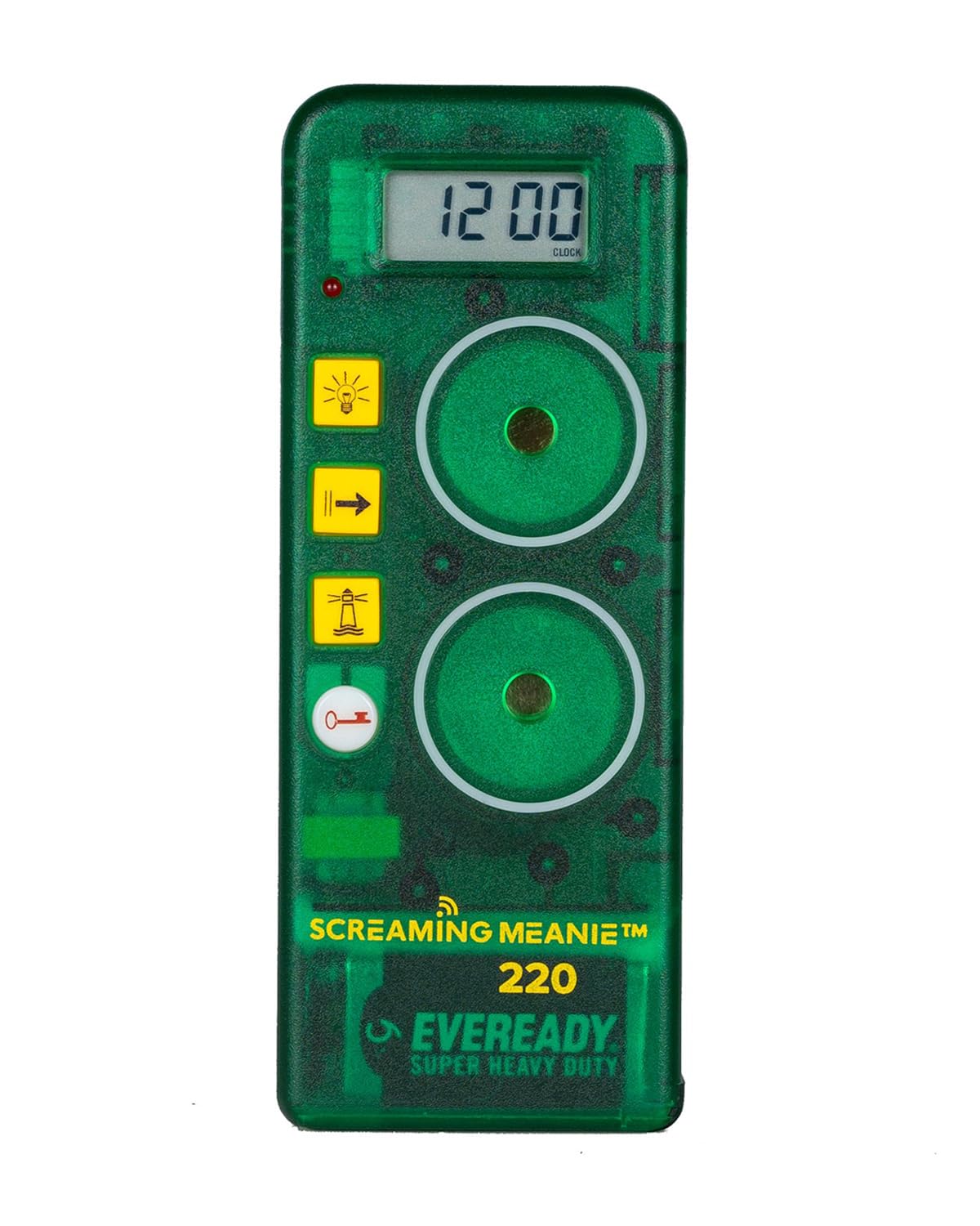 Screaming Meanie 220 Alarm Clock and Timer - Extremely Loud for Deep Sleepers - Multi-Purpose Clock - 3 Sound Levels Green