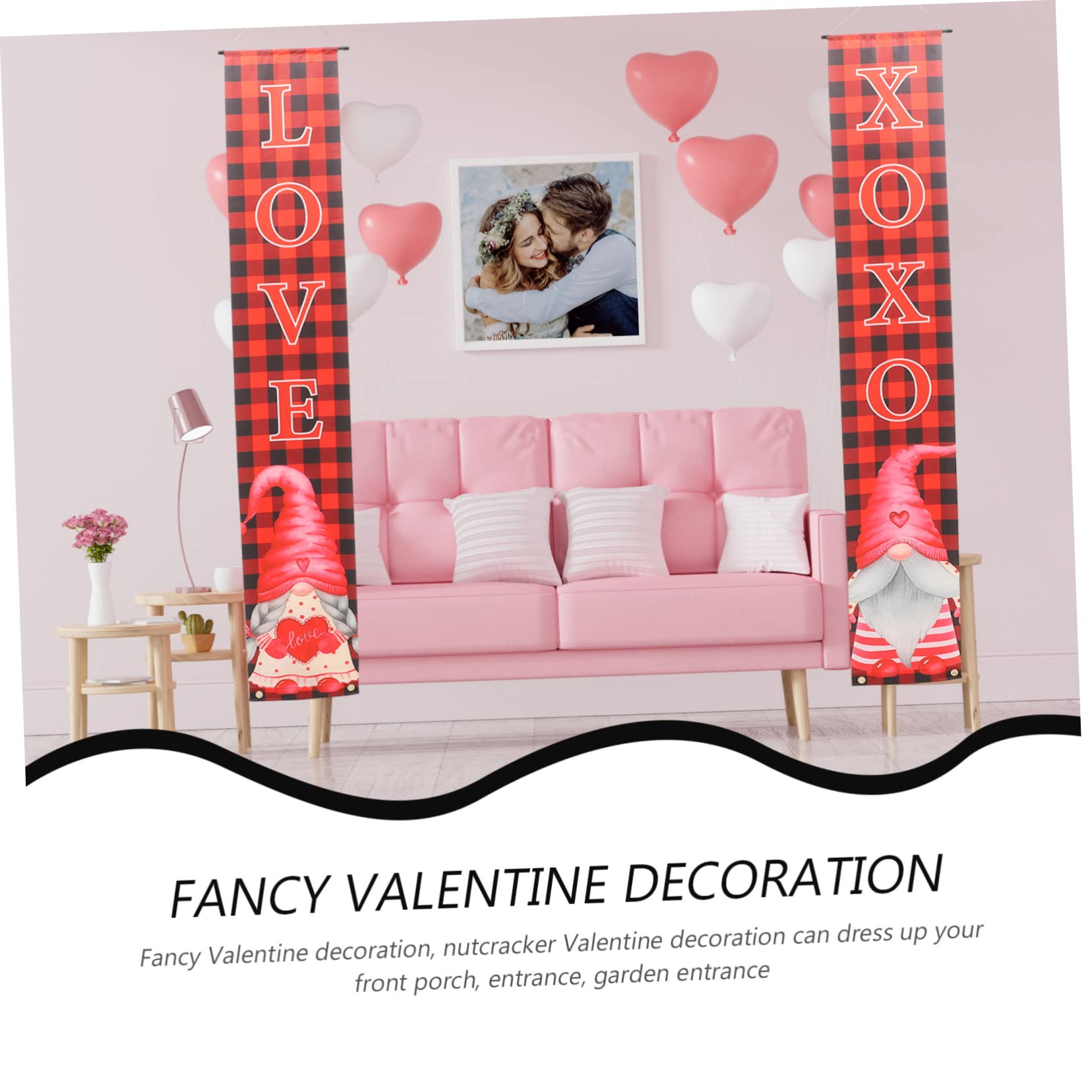 ABOOFAN Lot De 3 Paires De Drapeaux De Saint-valentin À Suspendre Sur Une Porte En Polyester Robuste Pour Les Fêtes Décoration Dextérieur Et Dintérieur Faciles À Installer