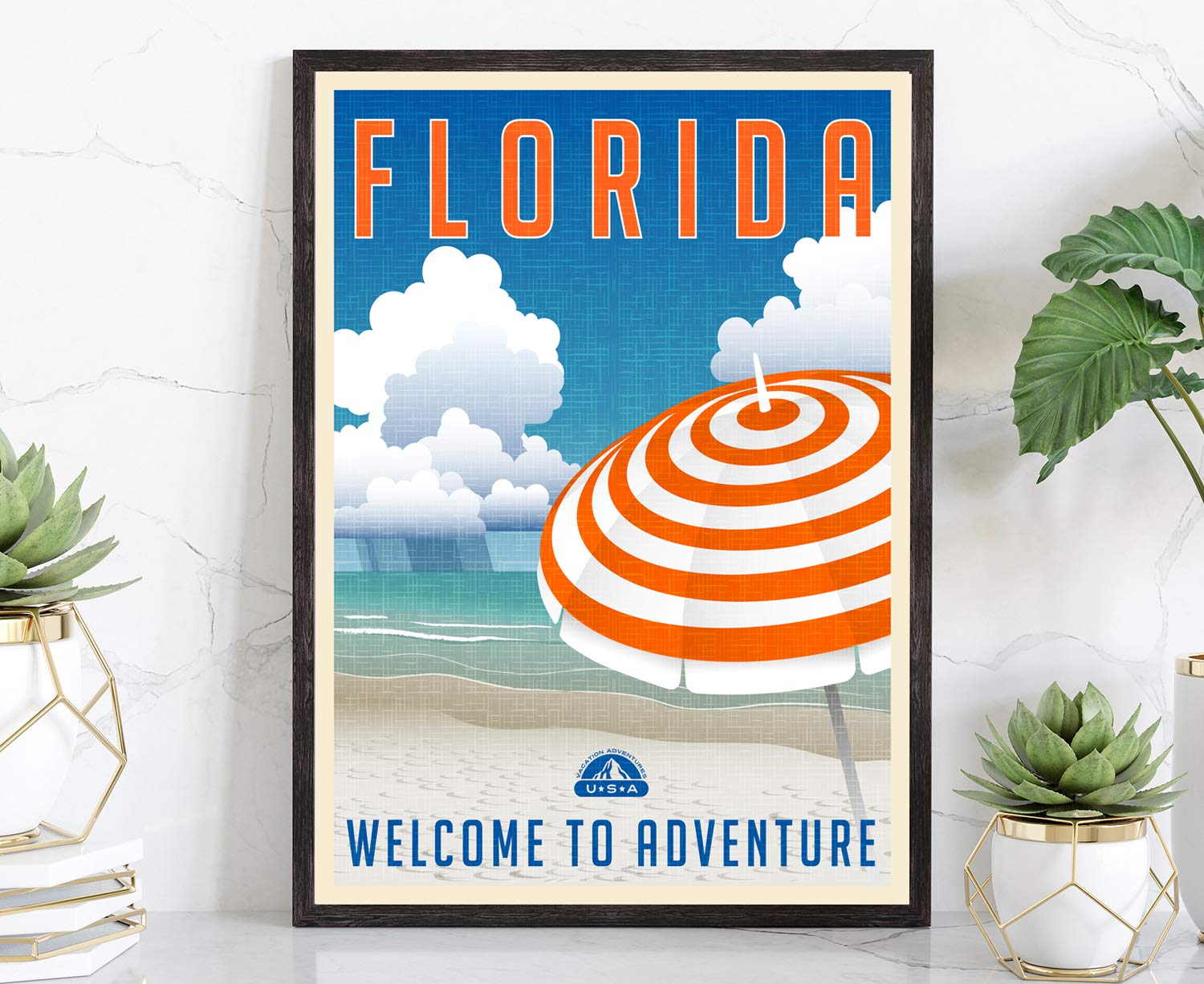 Pera Print Retro Style Travel Poster Florida B08LXLRB1B