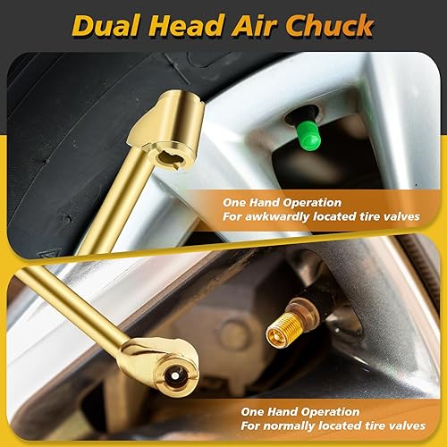 Miniatura 4 de Coitak Juego de 8 portabrocas de aire de latón, mandriles de aire de bola cerrada de 14 pulgadas, mandril de aire NPT de doble cabezal y enchufe
