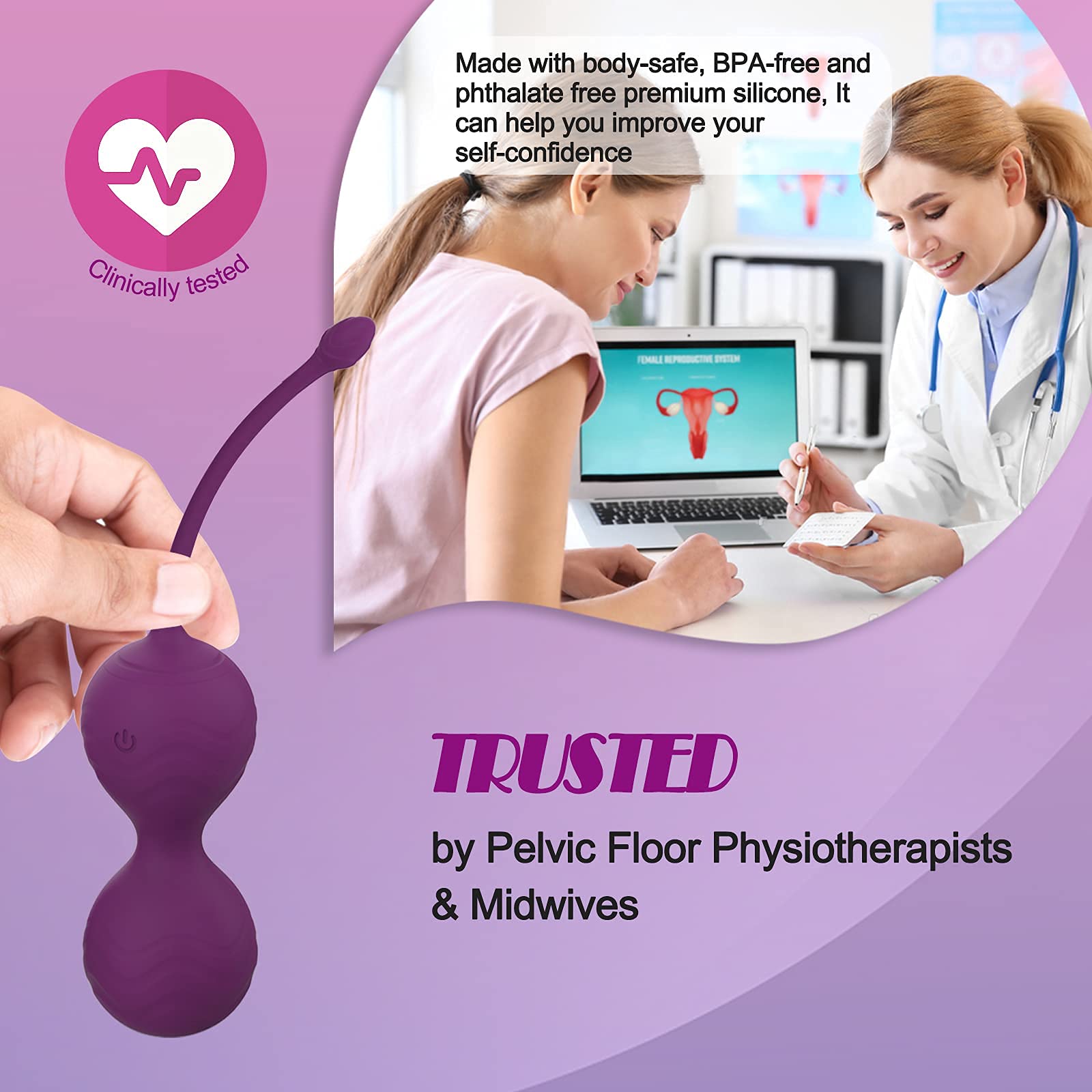 Buy CKSOHOT Pelvic Floor Trainer for Women with Remote Control Set of