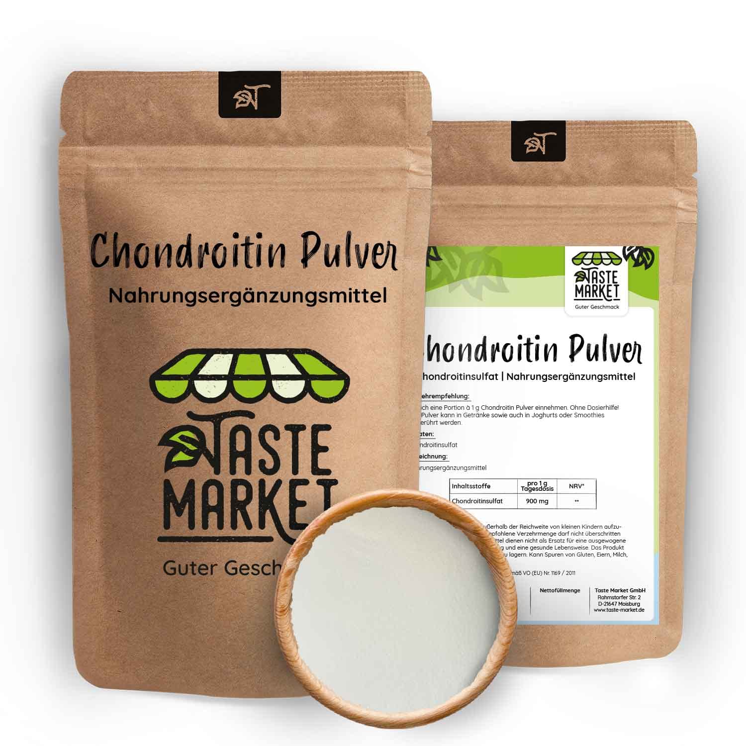 2 x 100 g Chondroitin Pulver | ohne Zusätze | fein gemahlen | Chondroitinsulfat