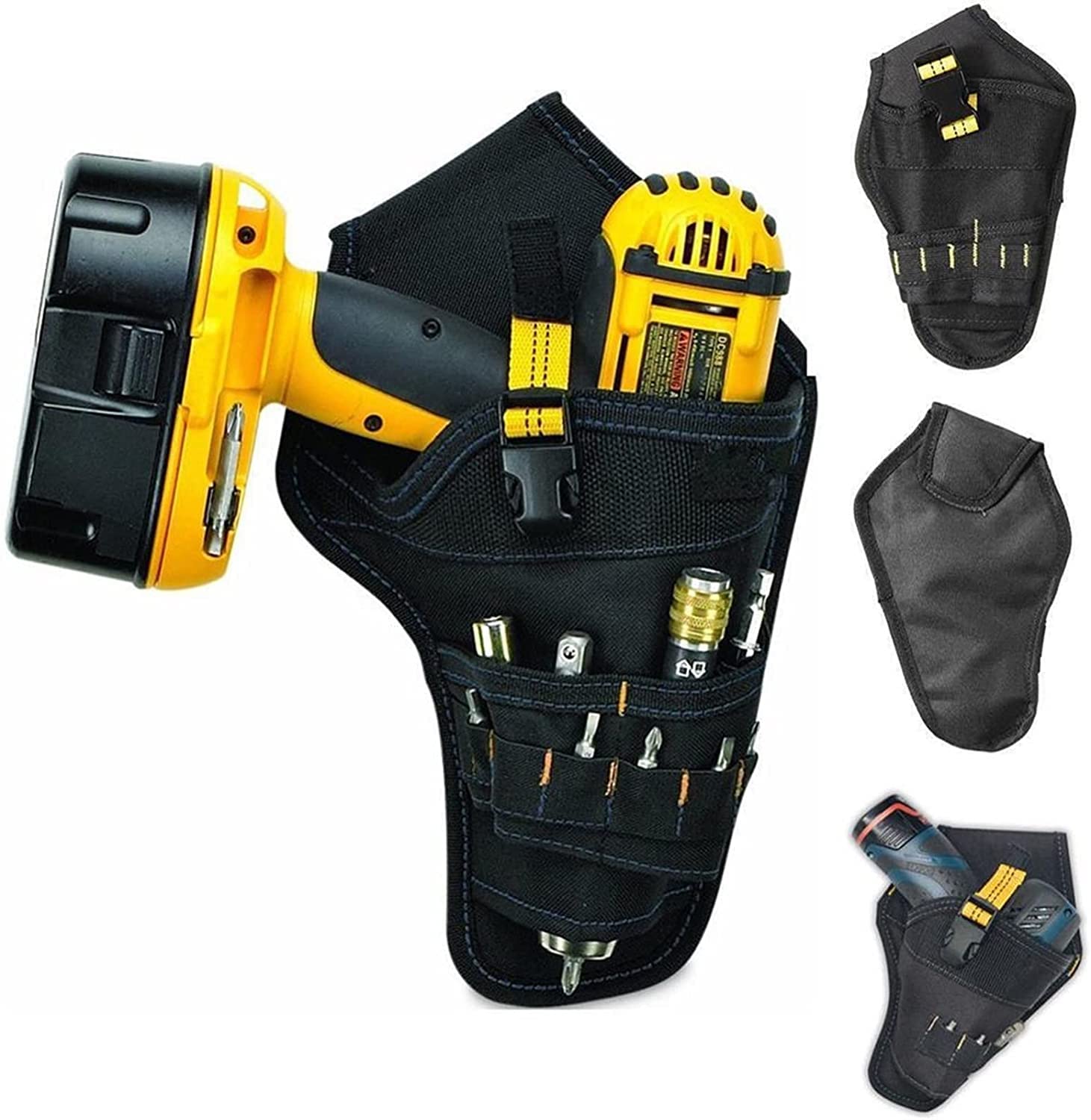 Portable Heavy Duty Drill Holster Sac à outils pour électricien Perceuse Mandrin Poche de rangement pour perceuse sans fil Sac à outils professionnel Le stockage des outils est pratique pour le trav