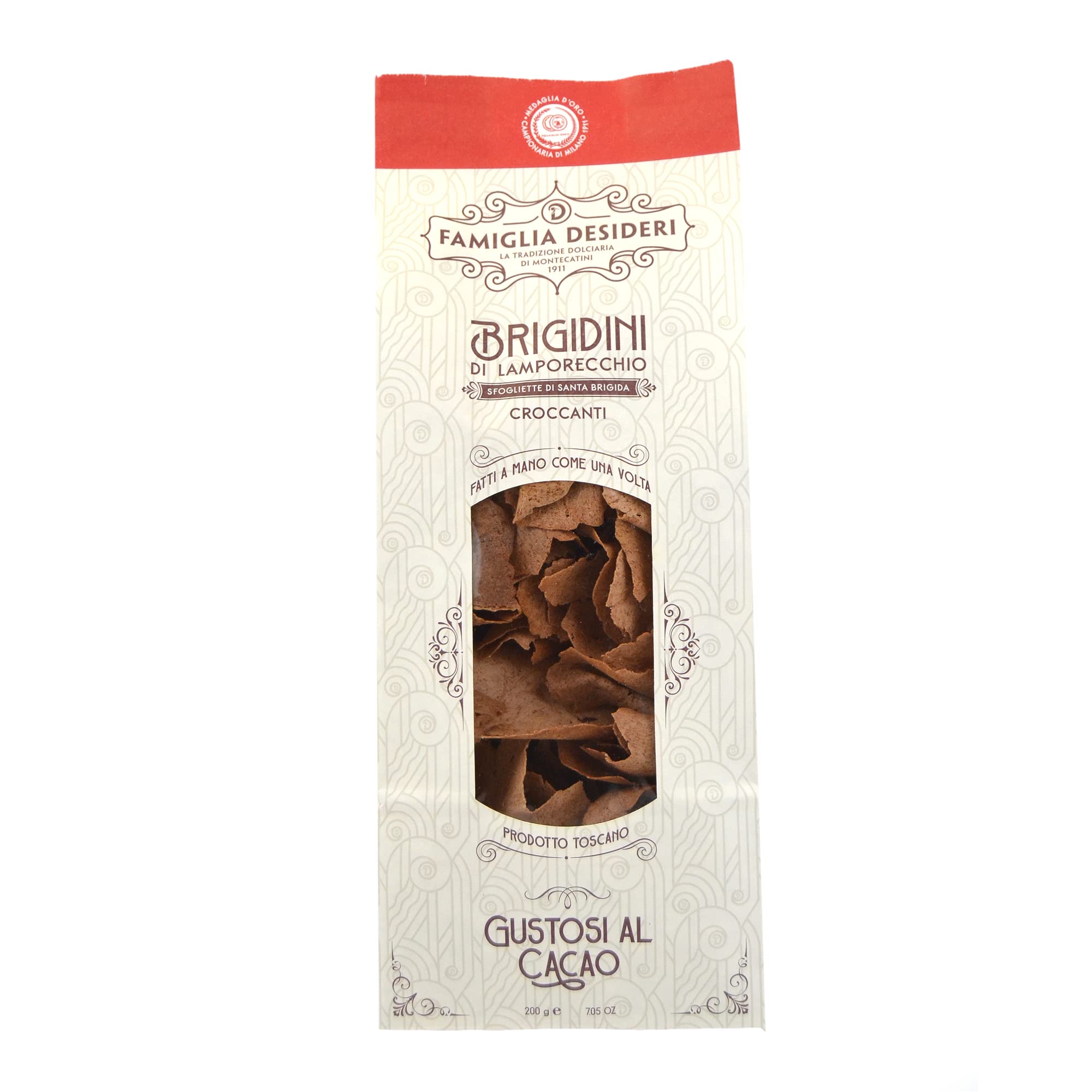 Lata de 450 g (10 unidades) Vainas de Montescatini + 400 g de brídeos de frambuesa sabrosos al cacao para acompañar té y café