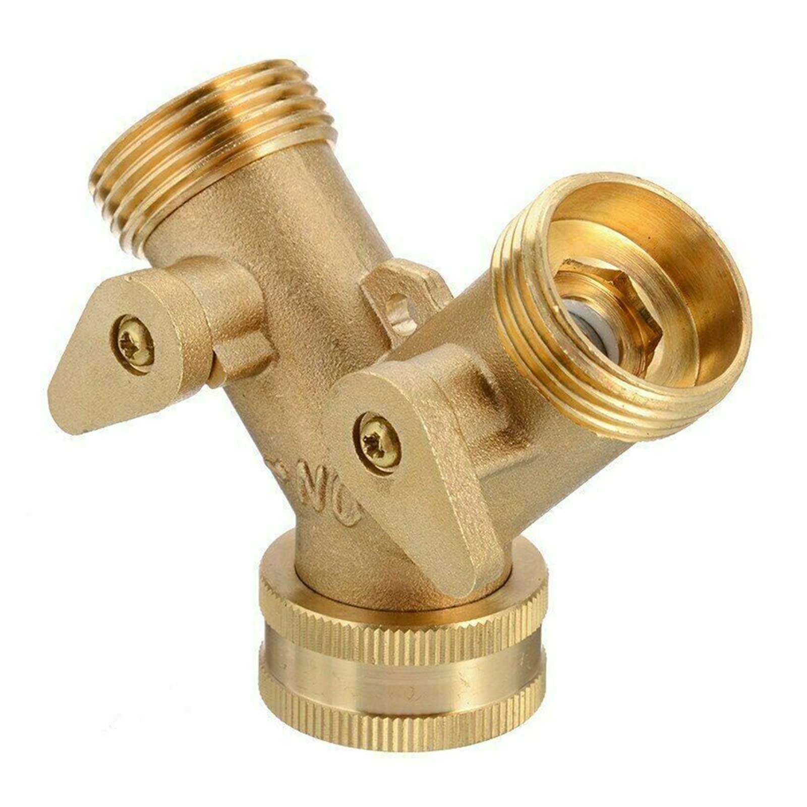 Resistir Extremos de Alta presión y Temperatura Colector de latón 3/4"Divisor de Grifo Lavadora de Doble vía Conector de Manguera de Manguera de Agua y Accesorios de tubería de Agua de Agua