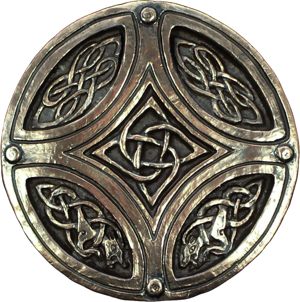 Wild Goose Studios Irish Plaque Celtic Knot Circle Cross Bronze Coated Resin Cast Sturdy 5 Inches Diameter Decoration Made In Ireland