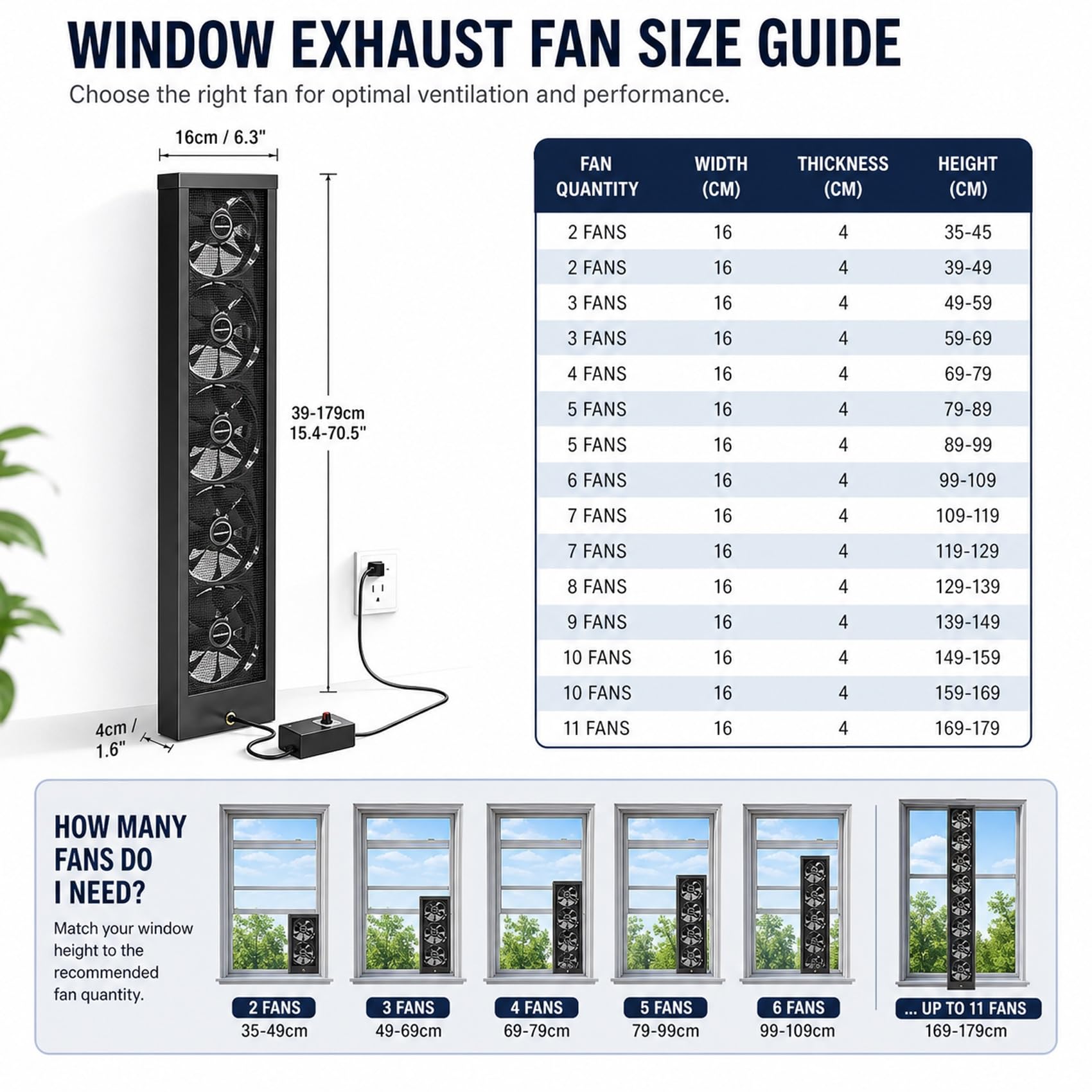 Vertikaler Fensterventilator für Schiebefenster, Fenster Abluftventilator
