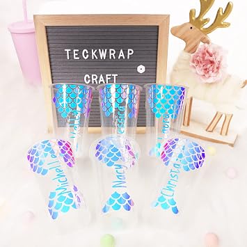 TECKWRAP Holographic Chrome Vinyl Permanent Adhesive 12 x 60, Opal White - Indoor & Outdoor Vinyl, Waterproof, Scrapbooking, Easy Cut & Weed for DIY Crafts, Party Decor, Car Decals