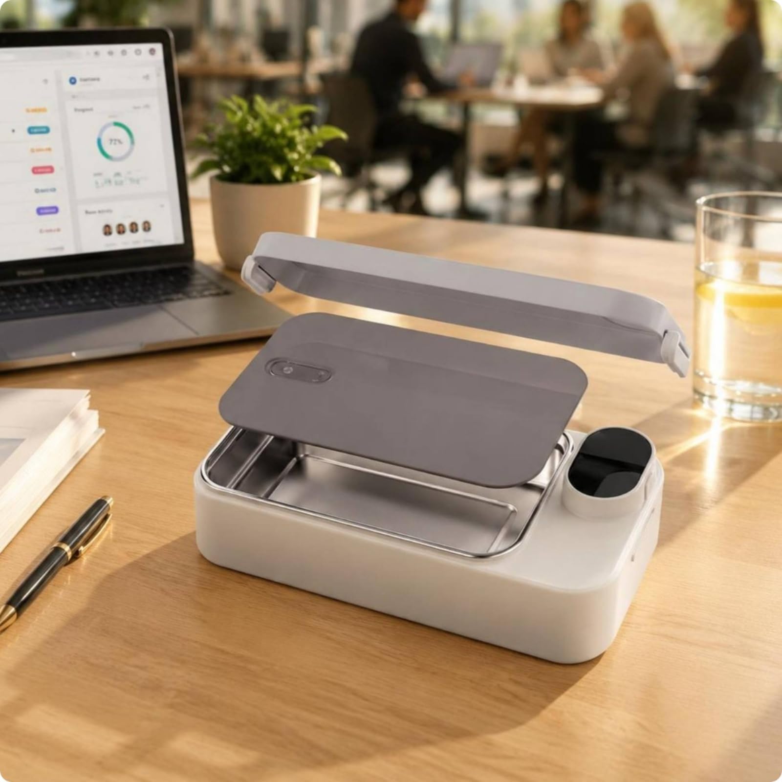 Scaldavivande Elettrico Portatile Contenitore Cibo Pranzo Lunch Box Bento Riscaldabile Ricaricabile Acciaio Inox 304 Guarnizione Ermetica Controllo, Color to 2