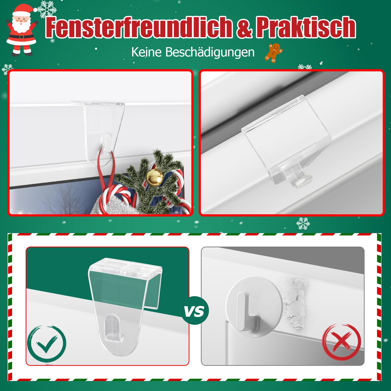 Produktbild von Fensterclips Für Lichterketten & Kabelführung Für