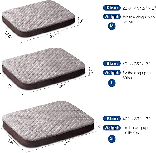 Miniatura 6 de JoicyCo Cama para perros extragrandes, colchón ortopédico de espuma para perros jumbo, cama de dormir para mascotas de 47 pulgadas, parte inferior
