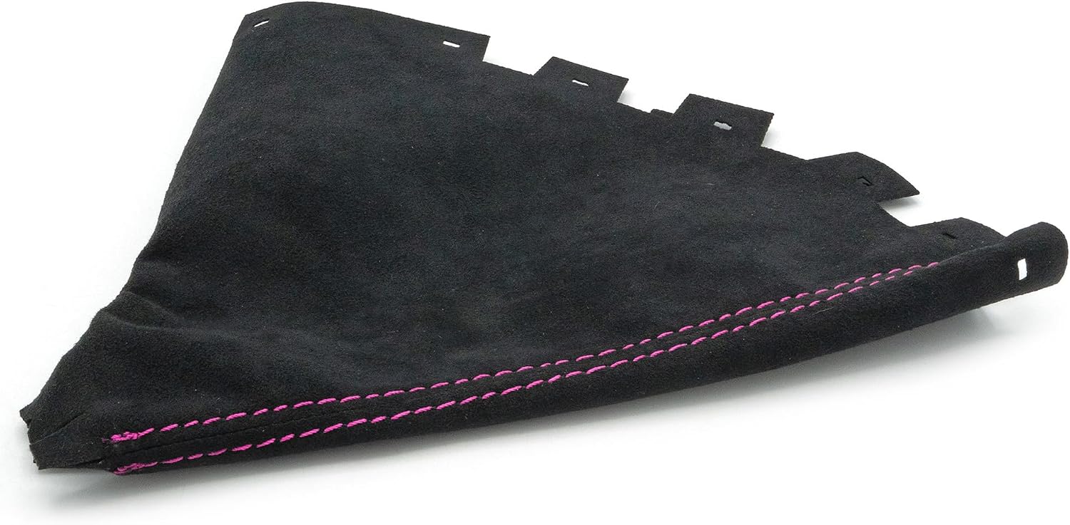 Billetworkz Premium Shift Boot for Subaru WRX (2008-14) - Made with Genuine Alcantara Material, Black/Pink Stitching