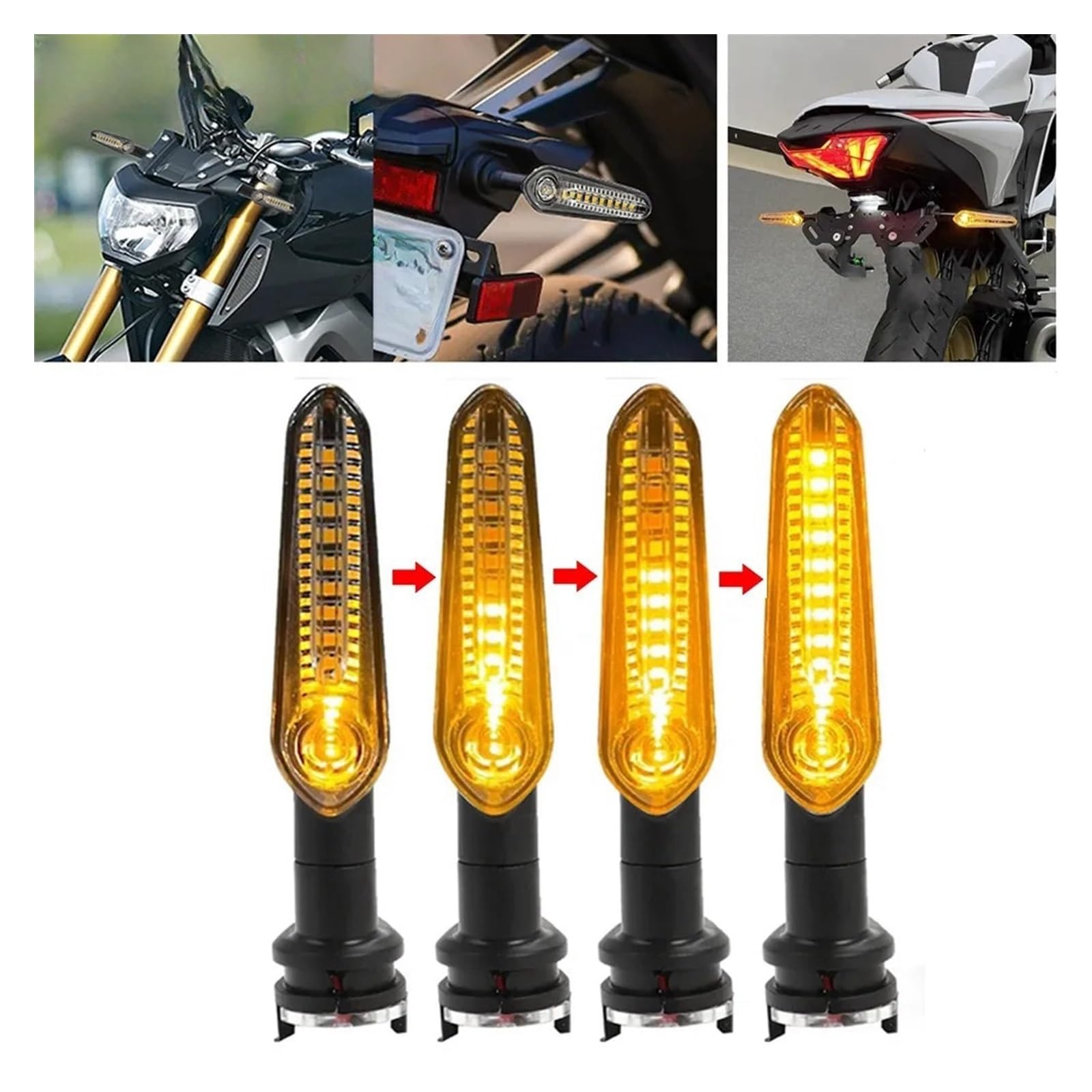 Indicatore direzione a LED moto scorre ambra Indicatoris Motos