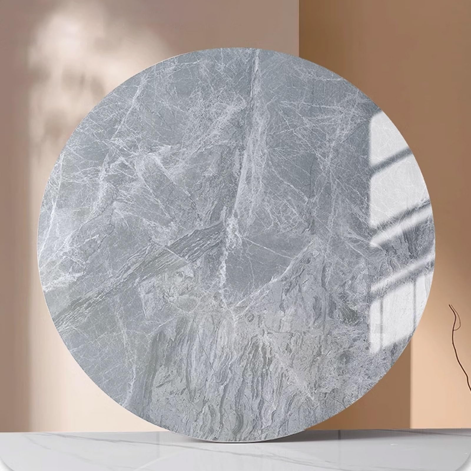 Dsewtezxi Silver Marble Rotating Lazy Susan For Table Top, Rotating Serving Tray For Dining Cake Table, Restaurant Serving Lazy Susan Turntable, Commercial Centerpiece Tray, For Home, Party, Hotel