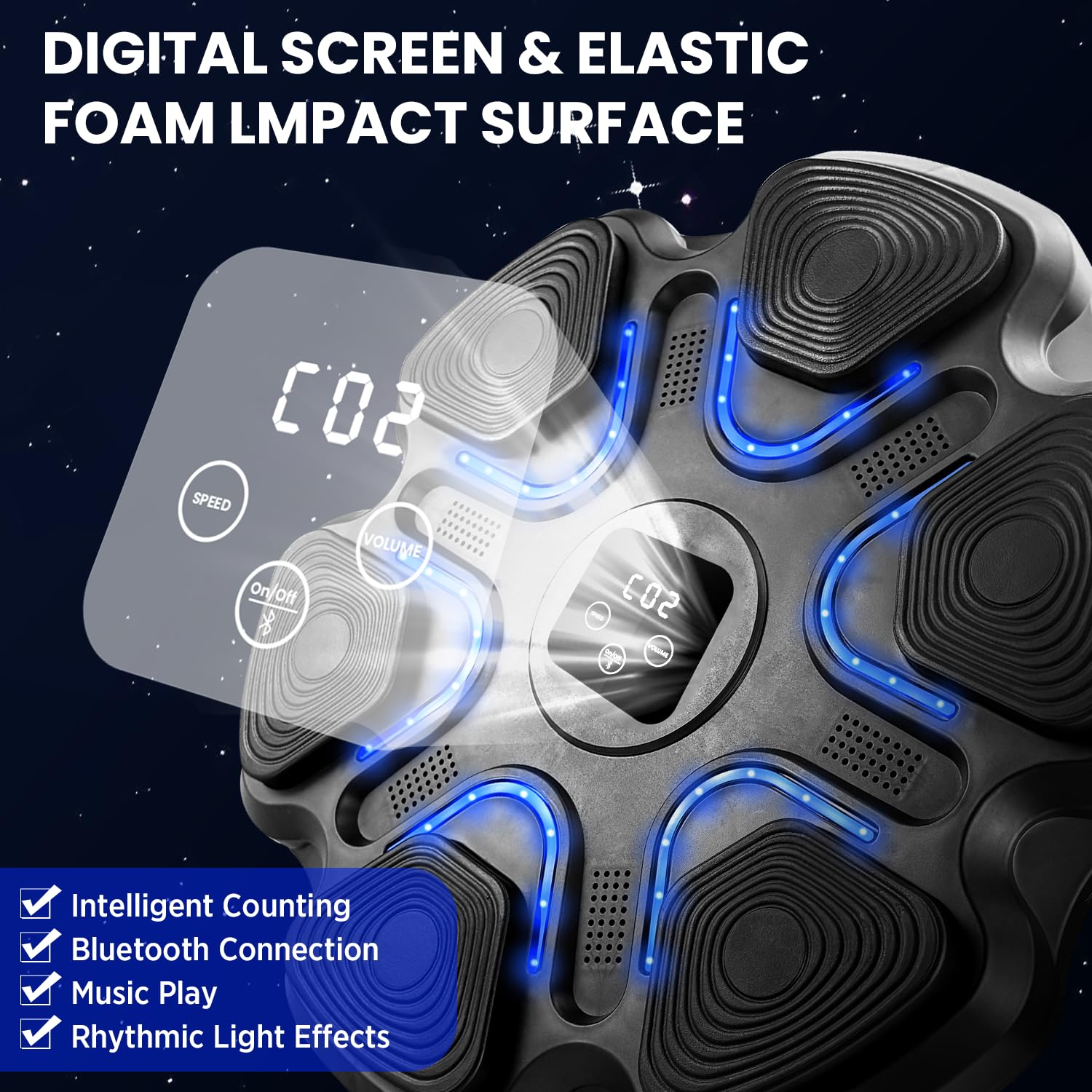 Maquina De Boxeo Musical, Music Boxing Machine, Boxeo Pared con Luz, Music Boxing, Regalo De Boxeo para NiñOs Y Adultos,Bluetooth, con Guantes De Boxeo