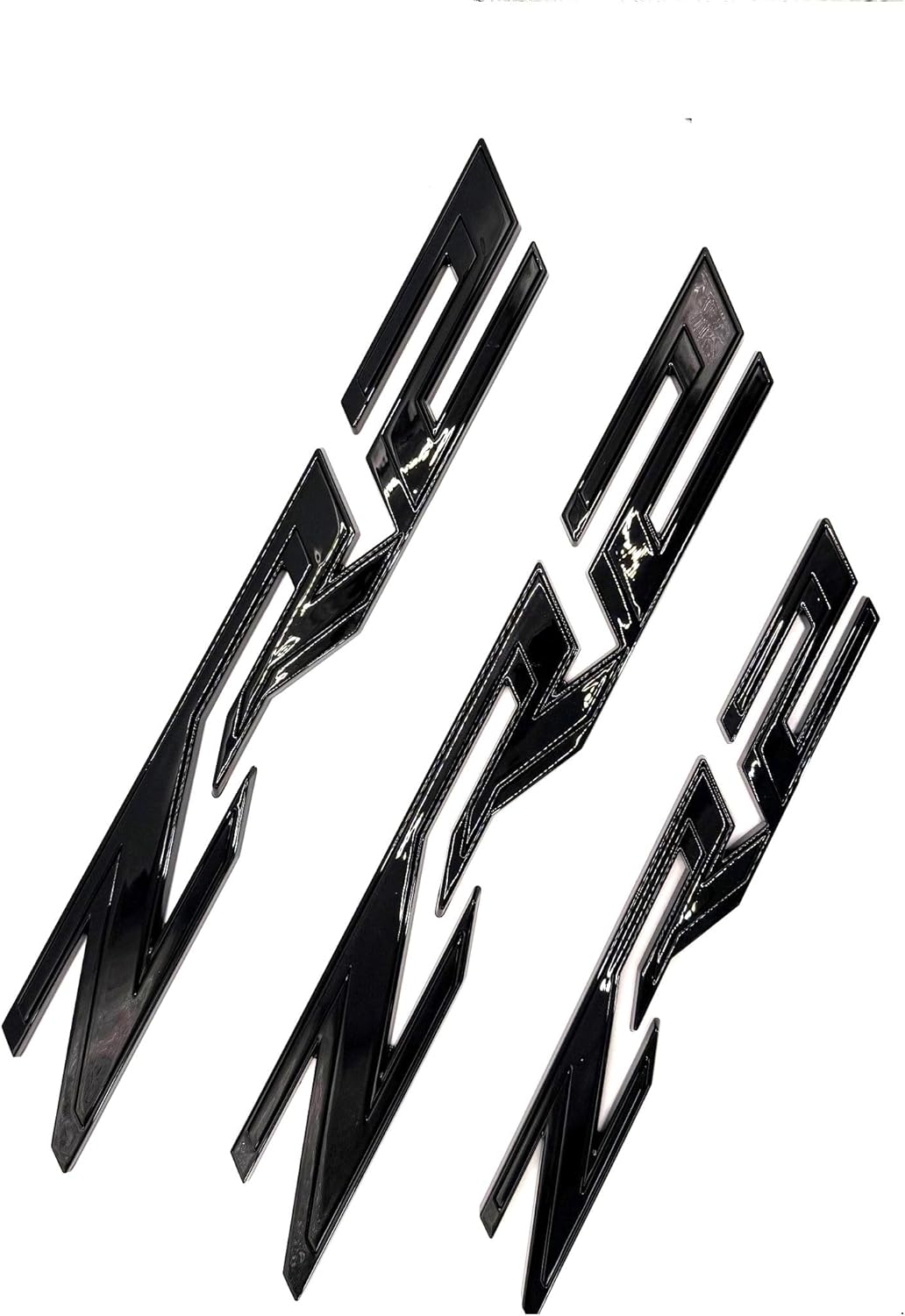 3pack Two Side ZR2 Emblems Badges Plus Rear ZR2 Compatible with Silverado Colorado (Gloss Black)